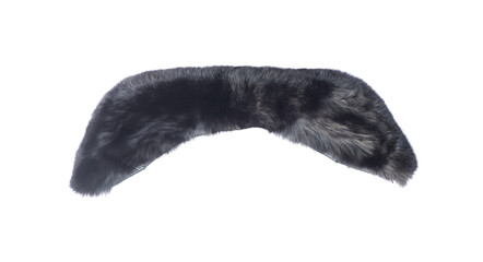 black fur mink collar isolated on white background