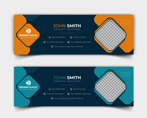 Business trendy email signature templates with an author photo place modern and minimal layout, Professional awesome unique Corporate custom beautiful personal Office Email signature design template