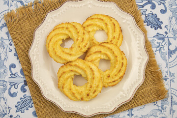 plate of coconut cake on a table