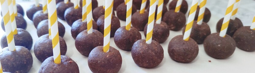 cake pops, the first stage of making sweets, homemade sweets