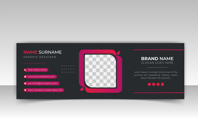 Business trendy email signature templates with an author photo place modern and minimal layout, Professional awesome unique Corporate custom beautiful personal Office Email signature design template