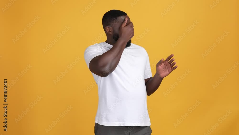 Poster it is not me frustrated guy not like he blame isolated bright color background