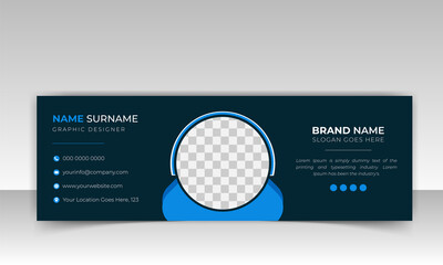 Business trendy email signature templates with an author photo place modern and minimal layout, Professional awesome unique Corporate custom beautiful personal Office Email signature design template
