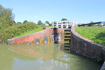 Caen Hill canal locks, Devizes, England	