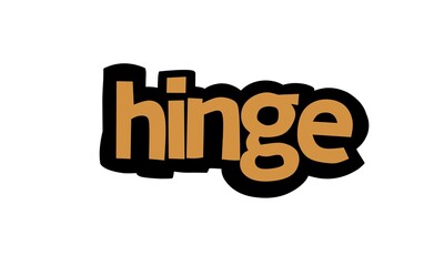 HInge writing vector design on white background
