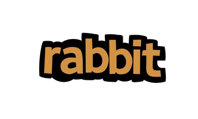 RABBIT writing vector design on white background