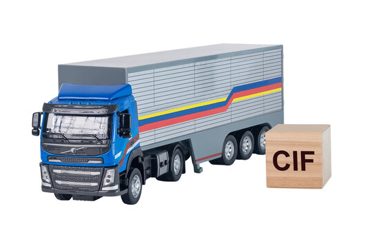 CIF Cost Insurance and Freight acronym on cube, basic commercial term for freigh and shipping.