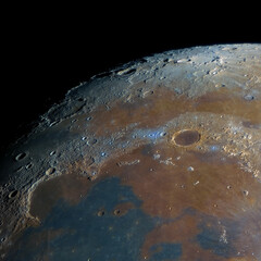 The moon's Plato crater and surroundings