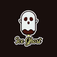Ice Ghost Logo Design Vector