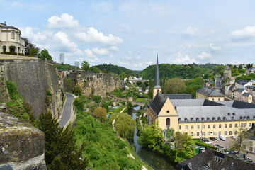 Fototapeta na wymiar beautiful view of the church of St. John and the river Alzette in Luxembourg