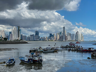 Skyline of Panama City in central America  - 481876864
