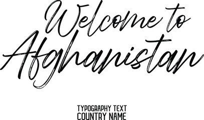Welcome to Afghanistan Elegant Hand Written Brush Alphabetical Text