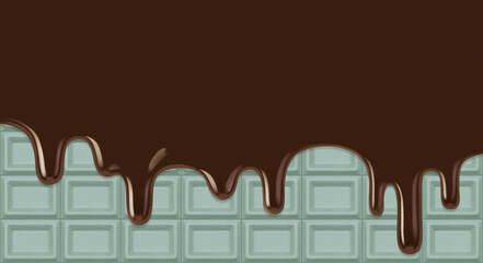 チョコミント 板チョコ イラスト リアル バレンタイン 