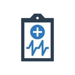 Obraz premium Medical Report Clipboard Icon - Heartbeat Report Clipboard Icon