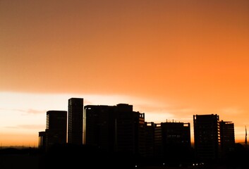 Fototapeta na wymiar Sunset over city. São Paulo