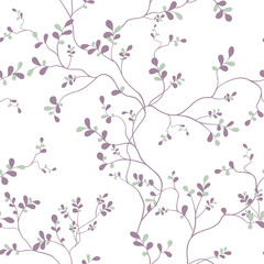 seamless pattern of branches and leaves