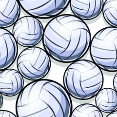 Obraz premium Volleyball ball icon seamless pattern. Vector illustration. Ideal for wallpaper, packaging, fabric, textile, wrapping paper design and any kind of decoration