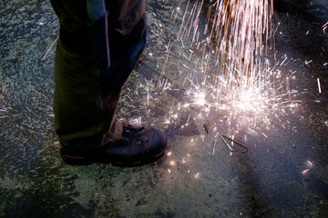 Sparks hit the ground