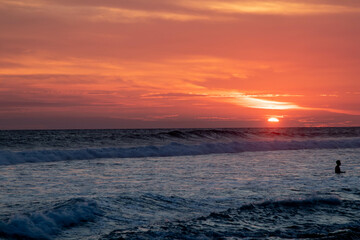 atardecer en playa