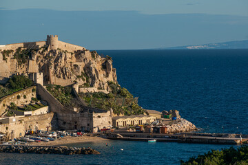 The Island of San Nicola, Tremiti Islands with Rodi Garganico area in the background. L'isola di...