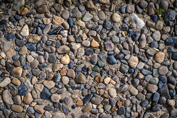 Abstract background of multicolored crushed stone