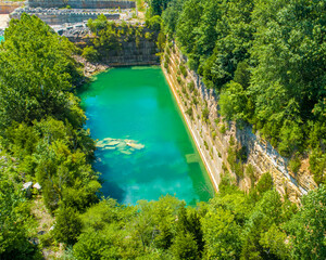 Fototapeta premium Limestone Quarry Aerial Images - Indiana Limestone - Empire Quarry - 