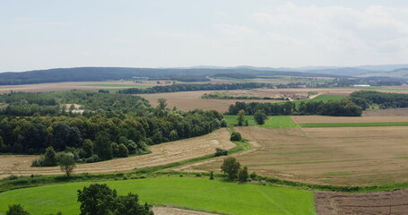Obraz premium Agriculture Aerial Landscape Various Fields.