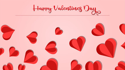 Creative valentines day banner illustration on white background, Valentines Day vector created with heart shape objects.