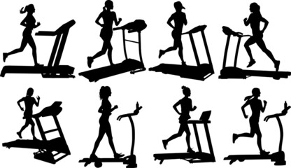Woman On Treadmill Silhouettes Woman On Treadmill SVG EPS PNG