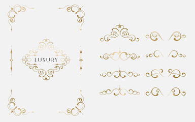 vintage ornament elements as a design frame for wedding invitations, menus, documents and certificates.