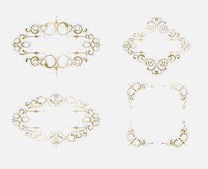 vintage ornament elements as wedding invitation design