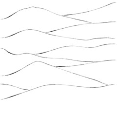 Mountain, valley, pattern, wave, brush art, illustration, oriental style