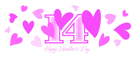 A pink vector illustration with the message Happy Valentine’s day