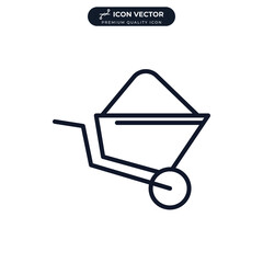 Wheelbarrow icon symbol template for graphic and web design collection logo vector illustration