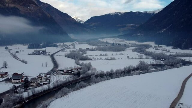 Winter on the plain of the Velle di Tures. South Tyrol.