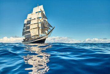  Sailing ship under sail. Sailing. Cruises. Yachting