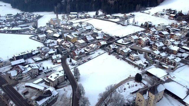 Winter on the plain of the Velle di Tures. South Tyrol.