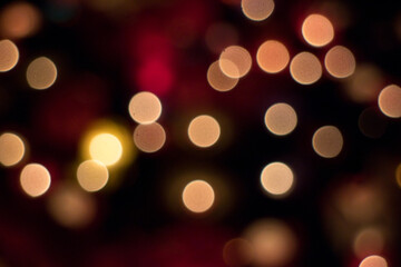 The bokeh red and yellow unfocused lights background