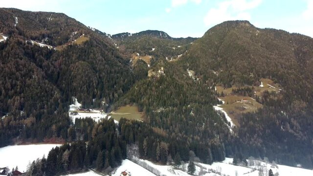 Winter on the plain of the Velle di Tures. South Tyrol.