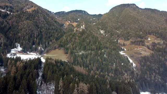 Winter on the plain of the Velle di Tures. South Tyrol.