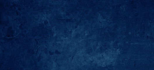 Fototapeta na wymiar Old dark blue vintage shabby patchwork motif tiles stone concrete cement wall texture background.