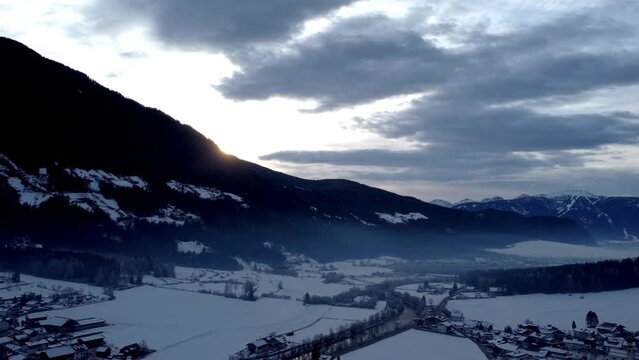 Winter on the plain of the Velle di Tures. South Tyrol.