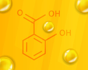 Salicylic acid chemical formula. Salicylic acid 3D Realistic chemical molecular structure