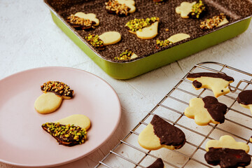 galletas con chocolate de cerca en primer plano