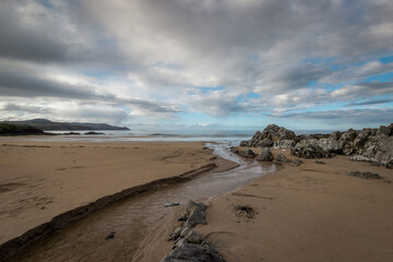Seascape. Rocky beach in Malin Well. Donegal. Ireland. 