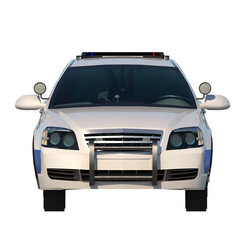 Police Patrol 1-Front view white background 3D Rendering Ilustracion 3D	
