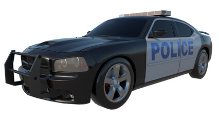 Police Patrol 2-Perspective F view white background 3D Rendering Ilustracion 3D	
