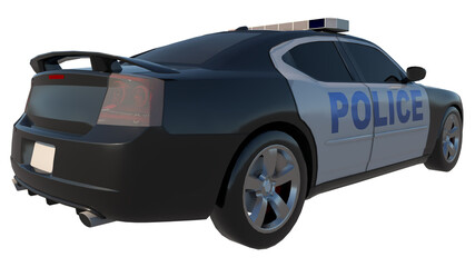 Police Patrol 2-Perspective B view white background 3D Rendering Ilustracion 3D © Emmanuel Vidal