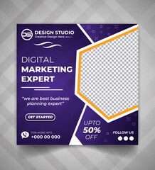 Digital marketing agency social media banner post design template
