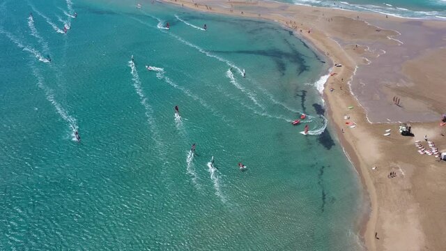 Rhodes Prasonisi windsurfing aerial shot 06